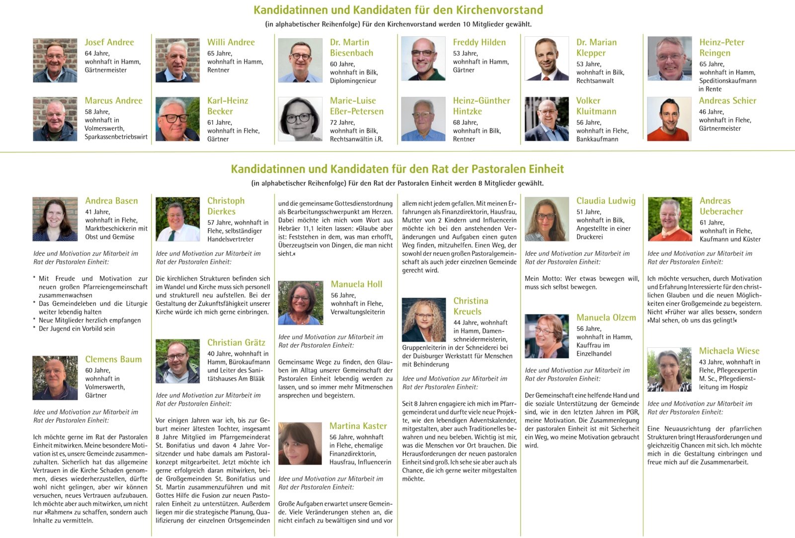 KV-/PGR-Wahl 2025 Kandidaten (c) kath. Kirchengemeinde St. Bonifatius Düsseldorf