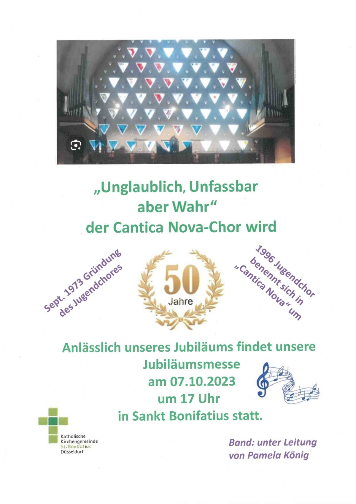 2023_Plakat_CNC_50-Jahre (c) kath. Kirchengemeinde St. Bonifatius Düsseldorf