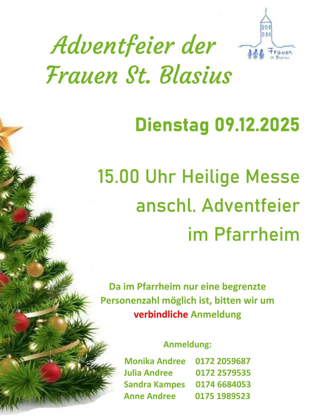 Adventskaffee der Hammer Frauen (c) Frauengemeinschaft St. Blasius, Düsseldorf-Hamm