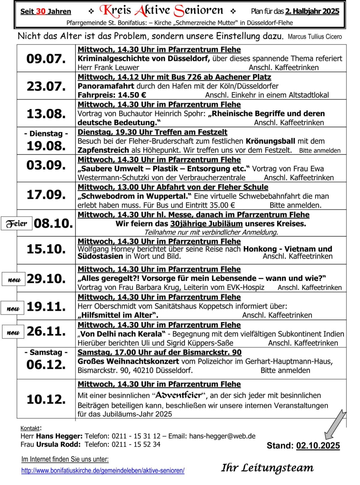 Aktive Senioren Programm aktuelles Programm (c) Kreis Aktive Senioren