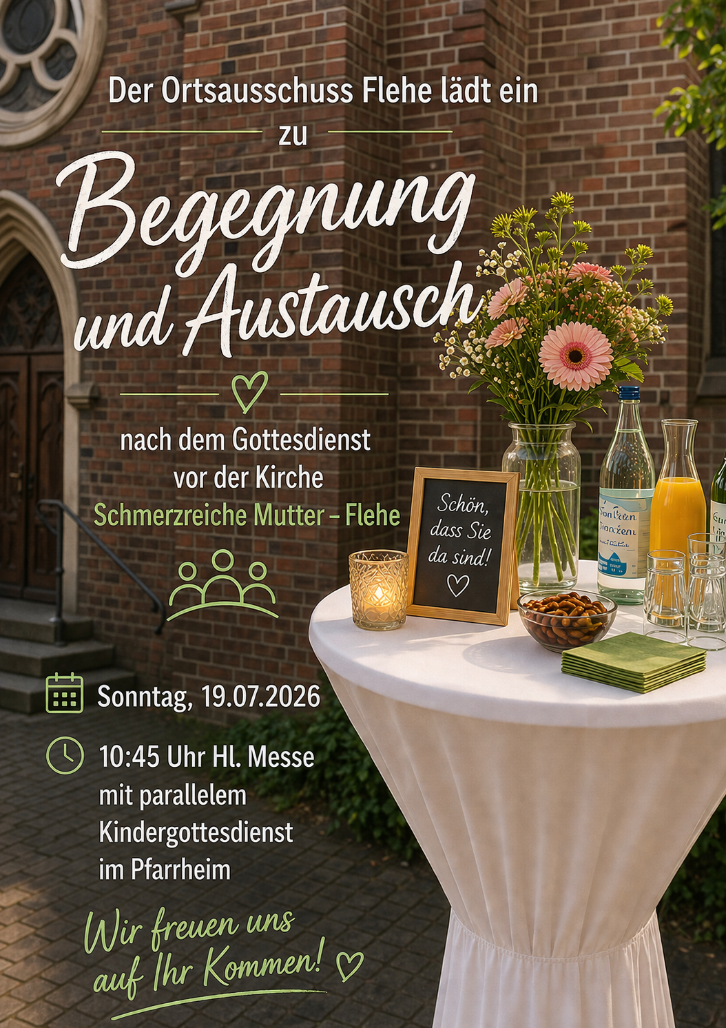 Begegnung nach dem Gottesdienst in Flehe (c) OA von Schmerzreiche Mutter - Flehe