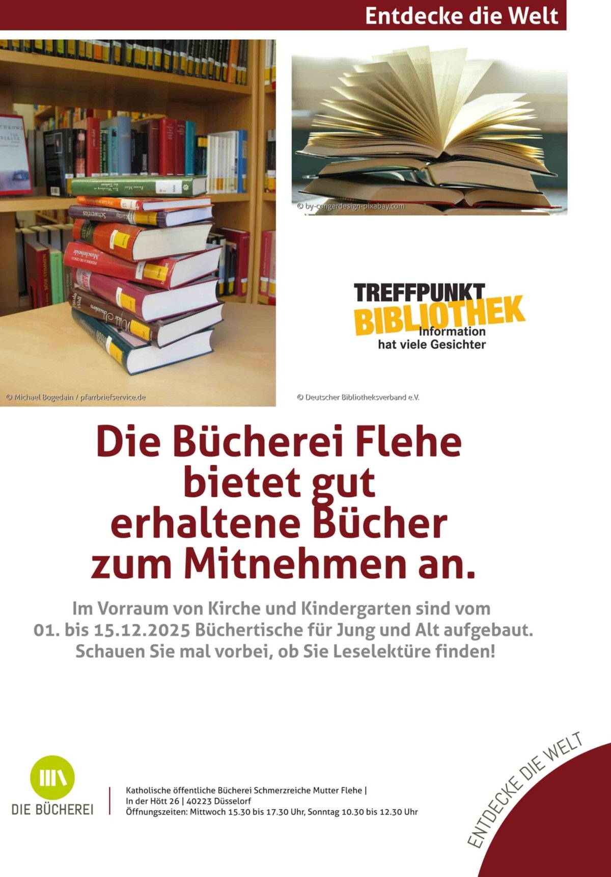 Buchverkauf der KÖB Flehe (c) KÖB Flehe der kath. Kirchengemeinde St. Bonifatius Düsseldorf