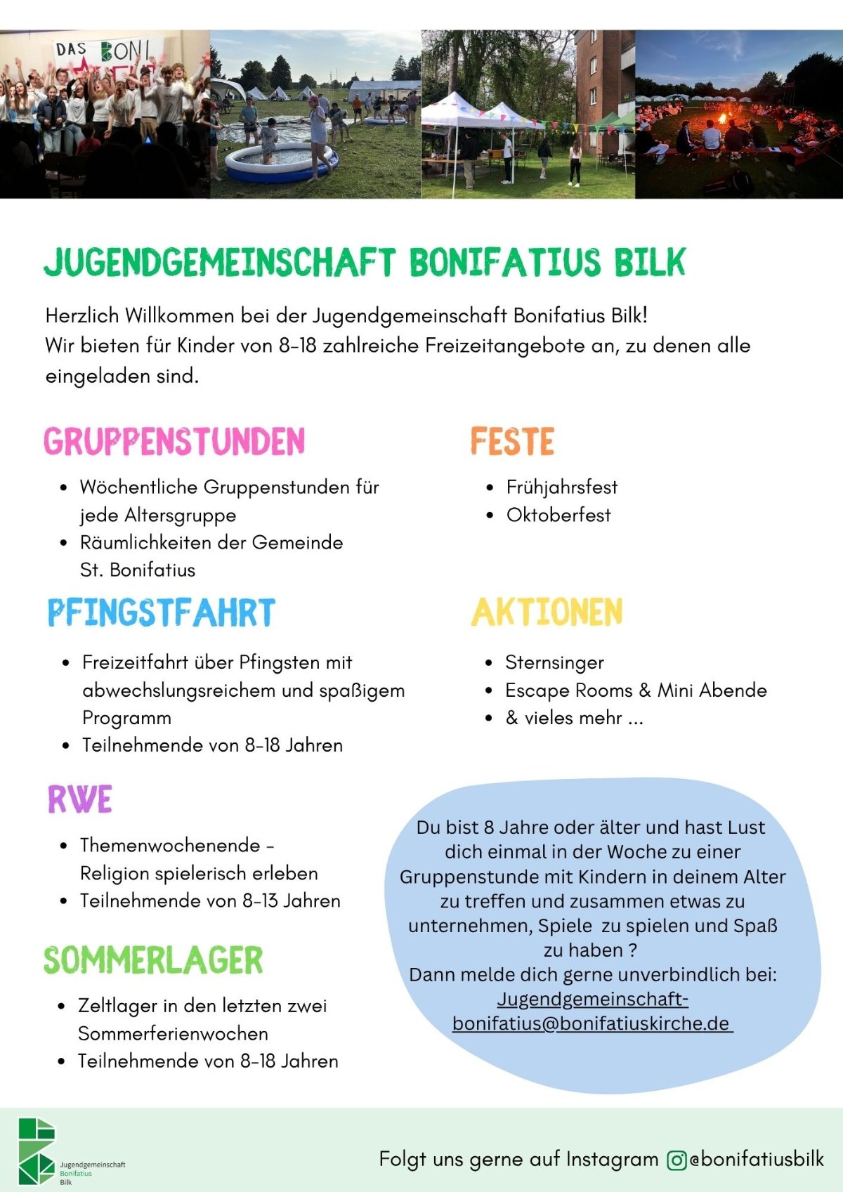 Flyer der Jugendgemeinschaft Bonifatius Bilk (c) Flyer der Jugendgemeinschaft Bonifatius Bilk