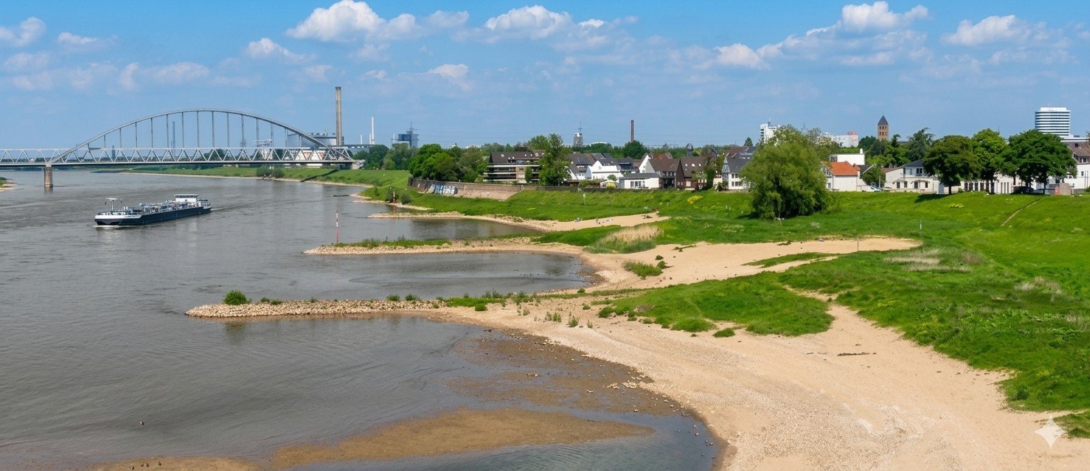 Blick auf das Rheinufer bei Düsseldorf-Hamm (c) privat: Gregor J.
