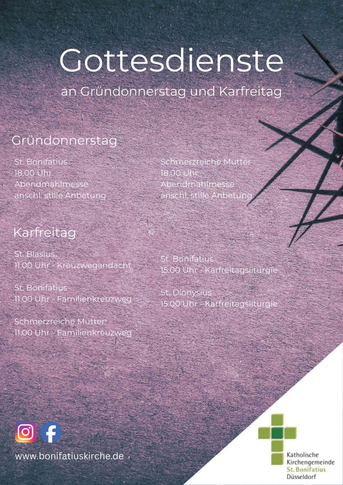 Gottesdienste-Gruendonnerstag-Karfreitag (c) Gemeindereferentin Kirsten Pretz