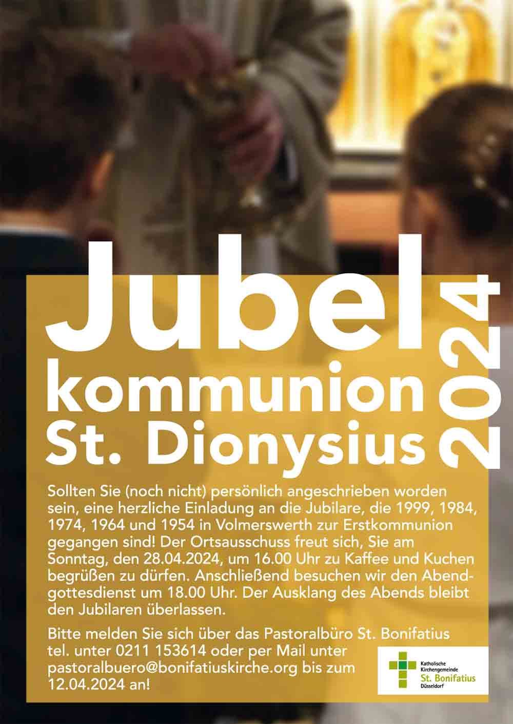 JubelkommunionSt. Dionysius (c) OA Volmerswerth der kath. Kirchengemeinde St. Bonifatius Düsseldorf