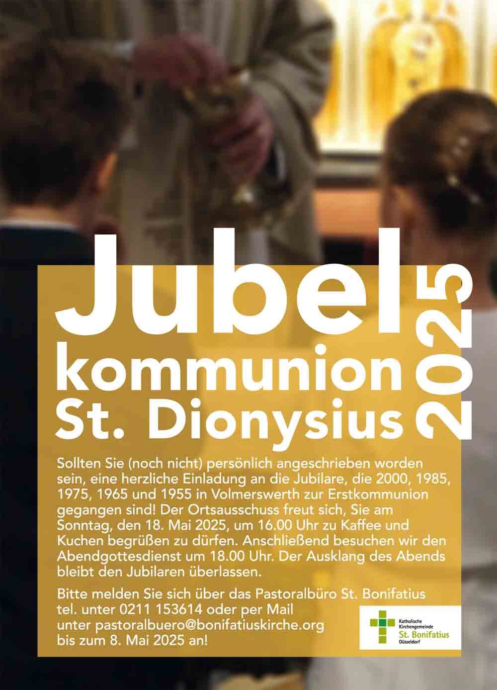Jubelkommunion St. Dionysius (c) OA Volmerswerth der kath. Kirchengemeinde St. Bonifatius Düsseldorf