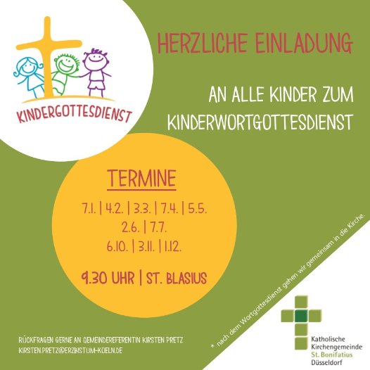 Kinderwortgottesdienst in St. Blasius (c) Gemeindereferentin Kirsten Pretz