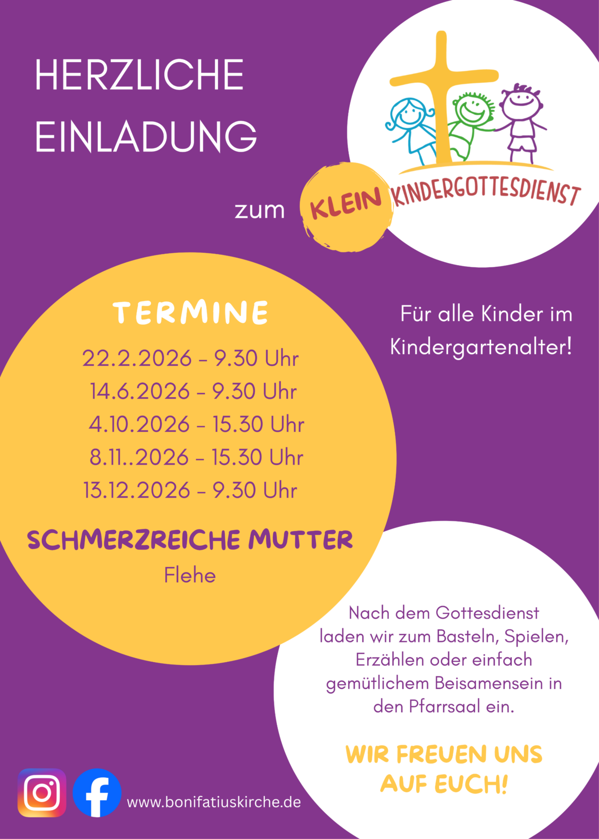 Kinderwortgottesdienste 2026 in Flehe (c) kath. Kirchengemeinde St. Bonifatius Düsseldorf