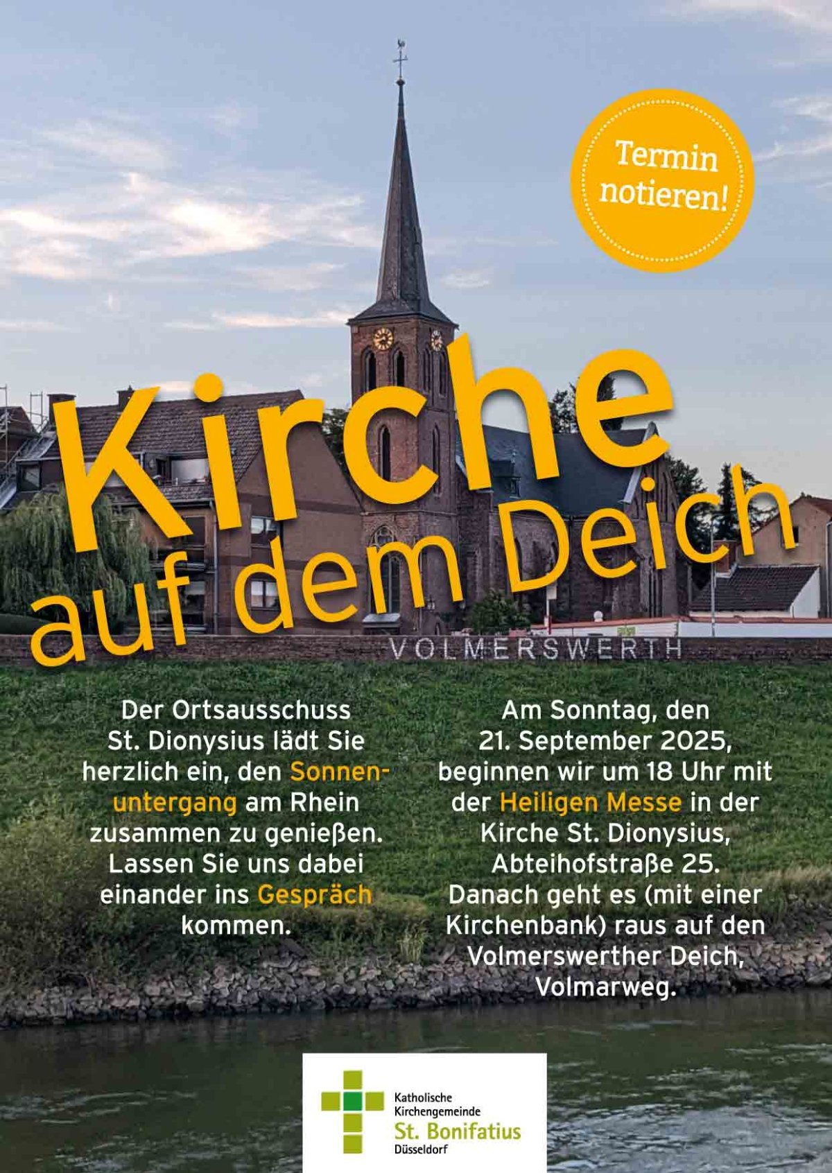 Kirche_auf_dem_Deich (c) kath. Kirchengemeinde St. Bonifaitius Düsseldorf