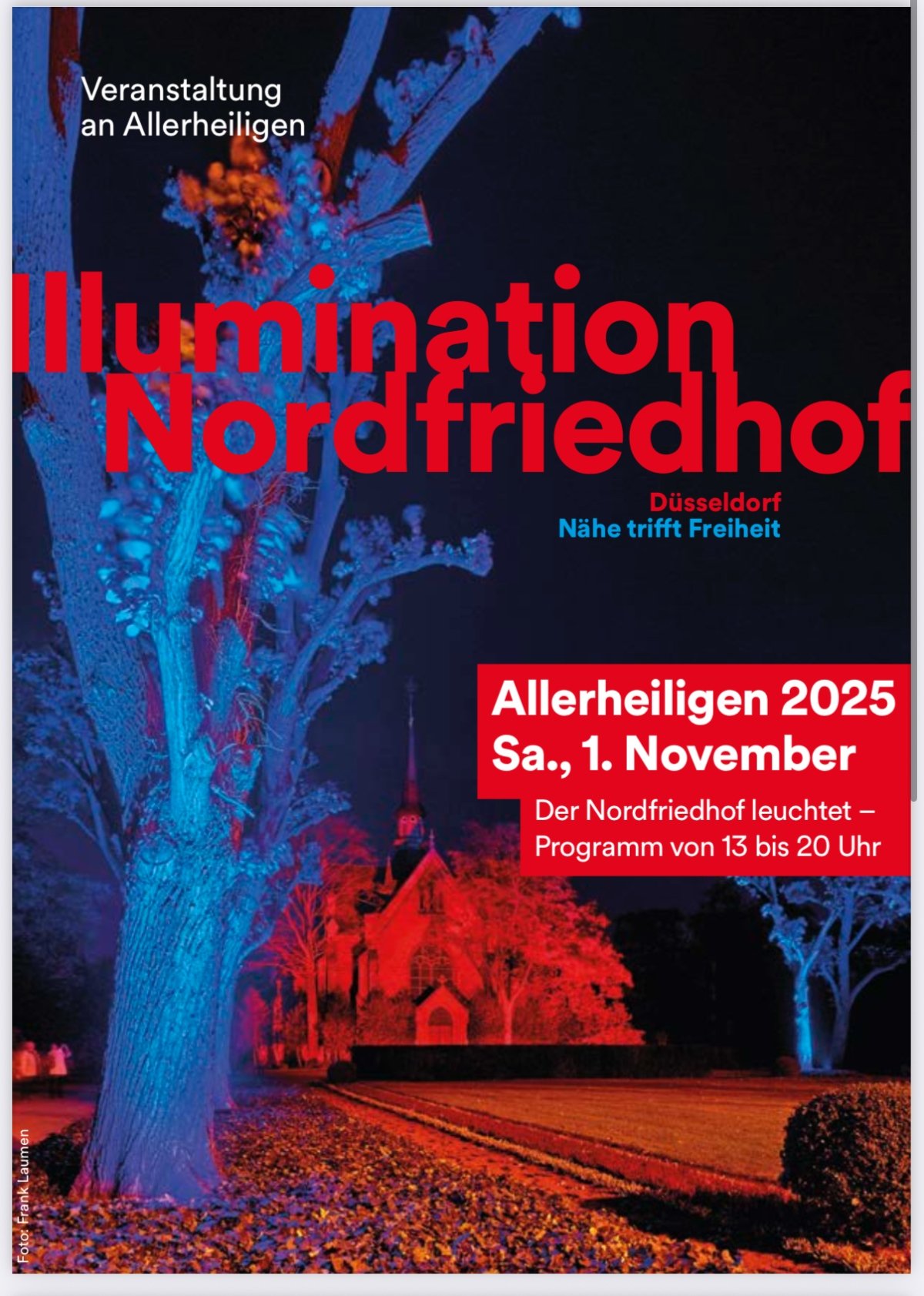 Plakat Illumination Nordfriedhof (c) Landeshauptstadt Düsseldorf Gartenamt