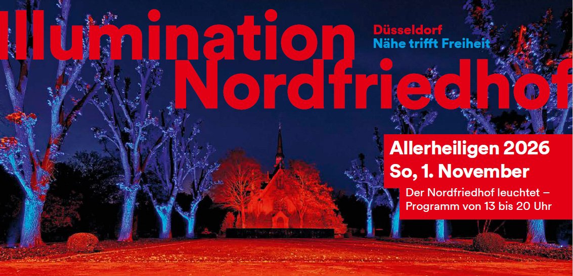 Plakat Illumination Nordfriedhof (c) Landeshauptstadt Düsseldorf Gartenamt