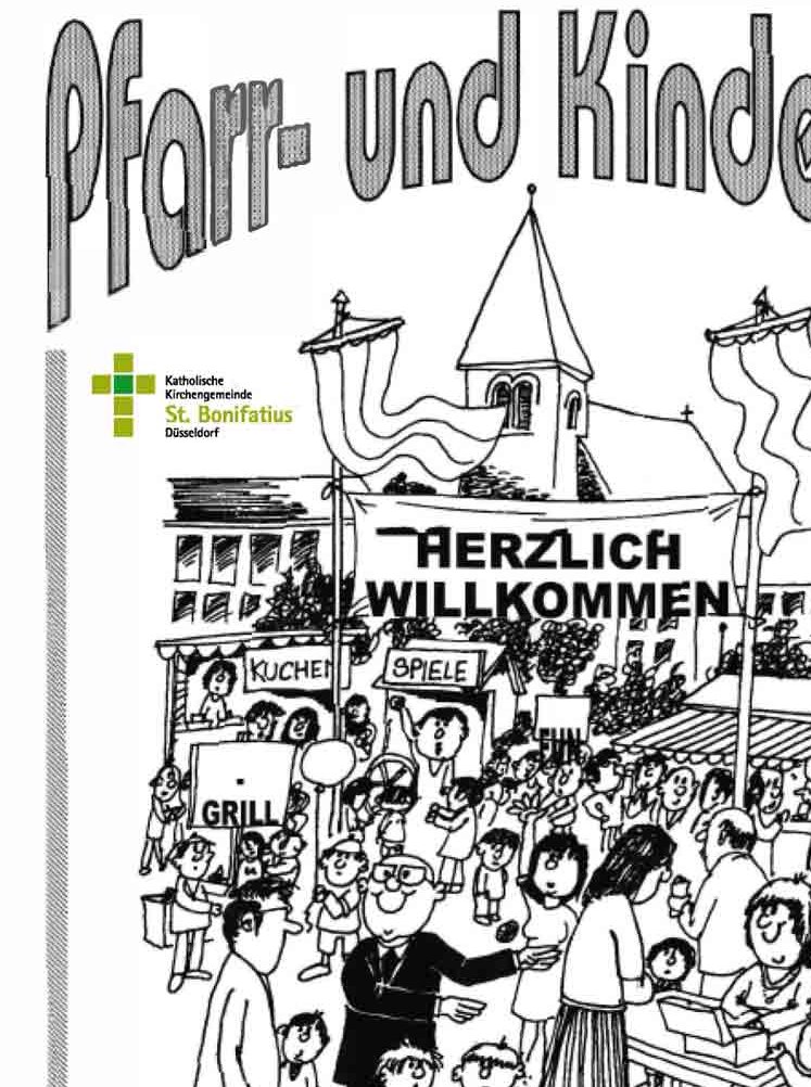 Plakat Pfarrfest 2023 Volmerswerth in der  kath. Kirchengemeinde St. Bonifatius Düsseldorf (c) kath. Kirchengemeinde St. Bonifatius Düsseldorf