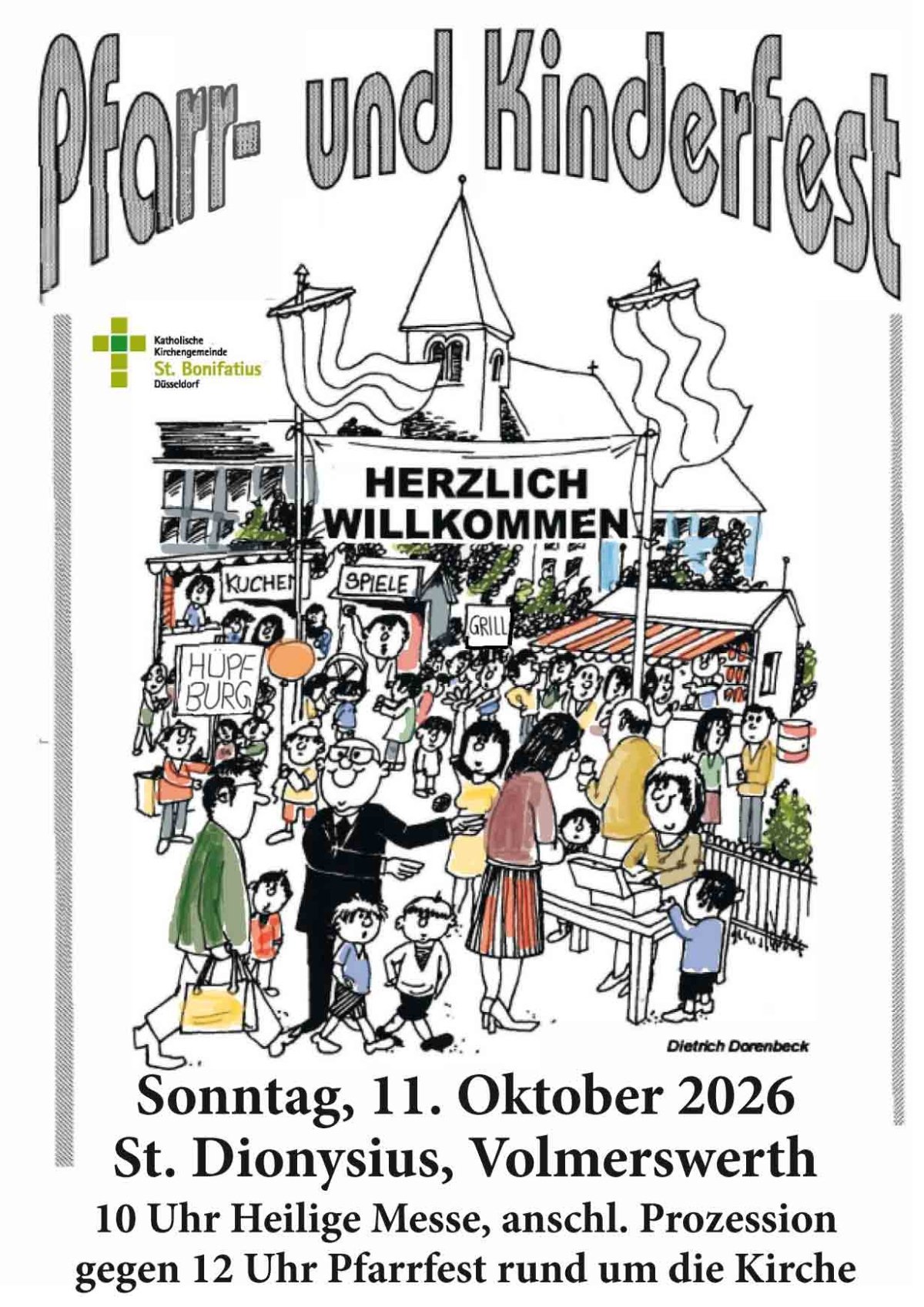 Plakat Pfarrfest Volmerswerth in der kath. Kirchengemeinde St. Bonifatius Düsseldorf (c) OA Volmerswerth der kath. Kirchengemeinde St. Bonifatius Düsseldorf