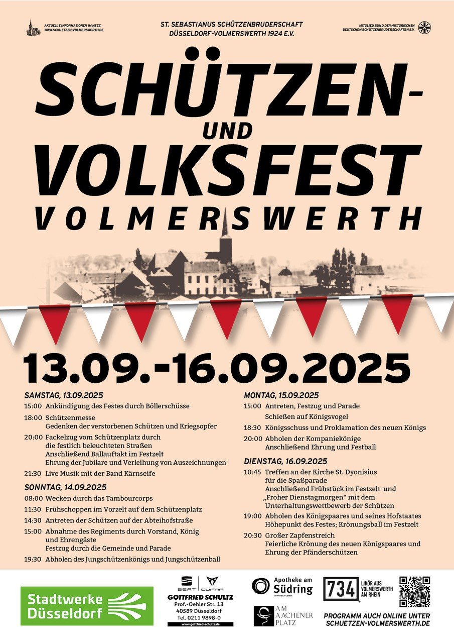 Plakat Schützenfest Volmerswerth (c) St.-Sebastianus-Schützenbruderschaft Volmerswerth e.V.,