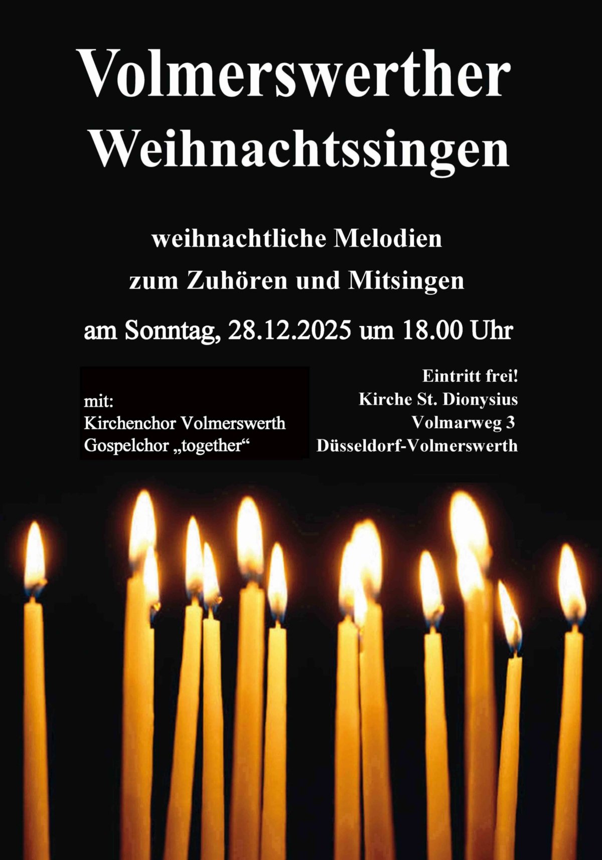 Volmerswerther Weihnachtssingen (c) kath. Kirchengemeinde St. Bonifatius Düsseldorf