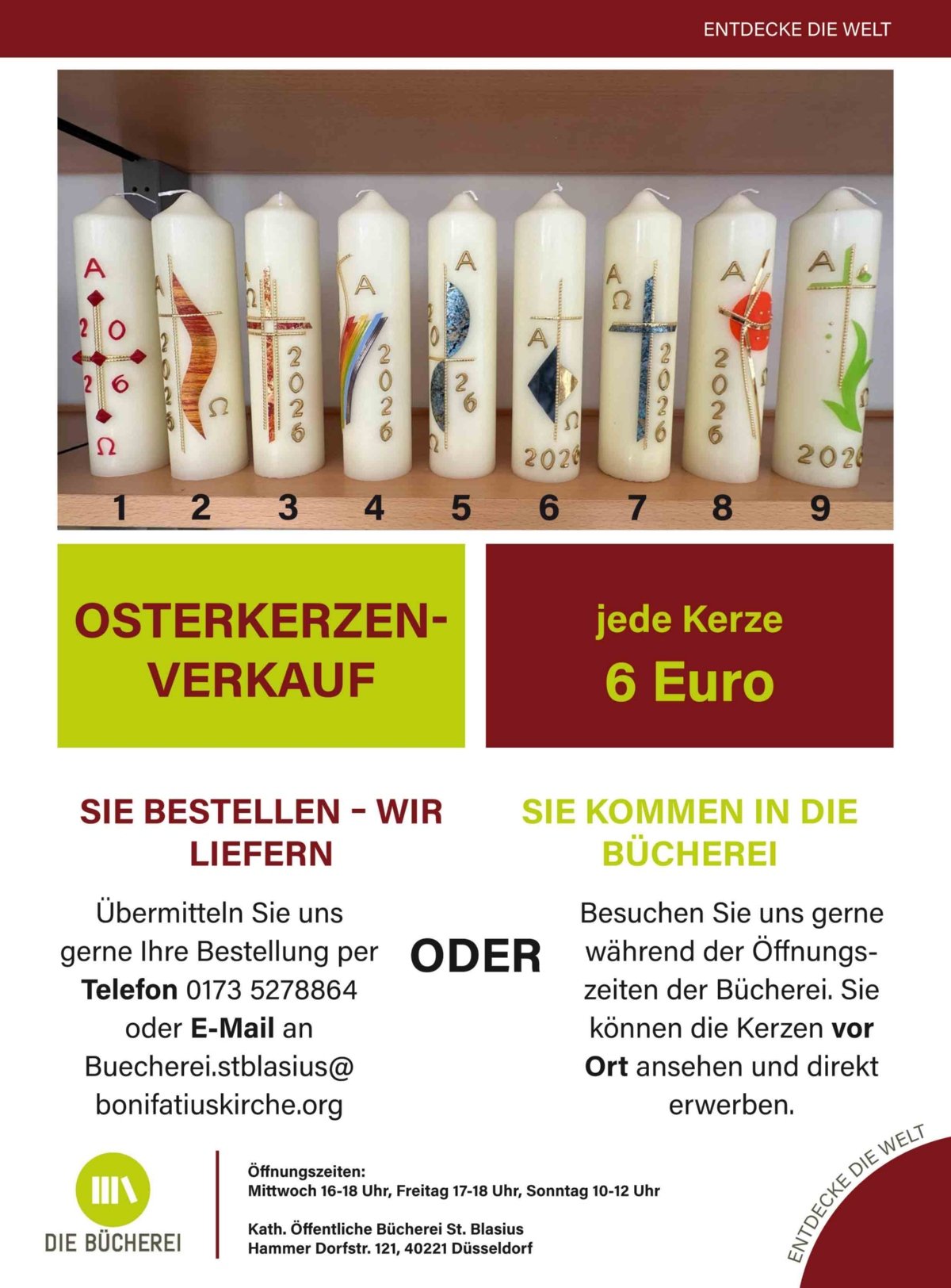 Plakat Osterkerzen (c) KÖB St. Blasius Düssledorf-Hamm