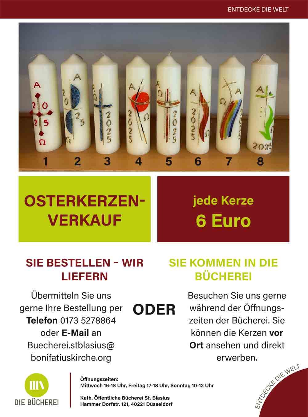 Plakat Osterkerzen (c) KÖB St. Blasius Düssledorf-Hamm