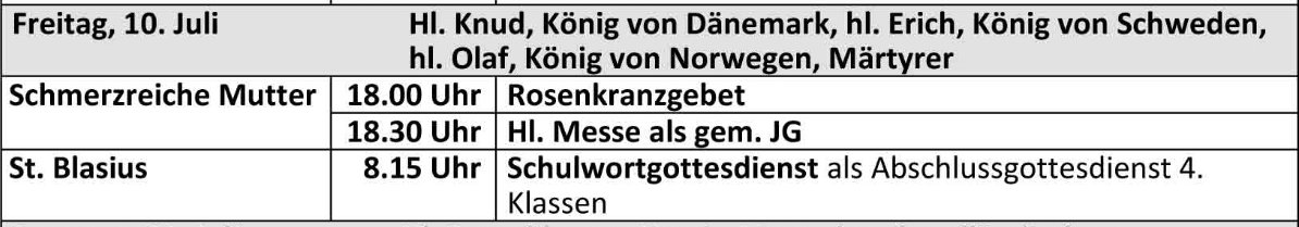 Gottesdienstordnung ab dem 04.07.2026 der kath. Kirchengemeinde St. Bonifatius Düsseldorf (c) kath. Kirchengemeinde St. Bonifatius Düsseldorf
